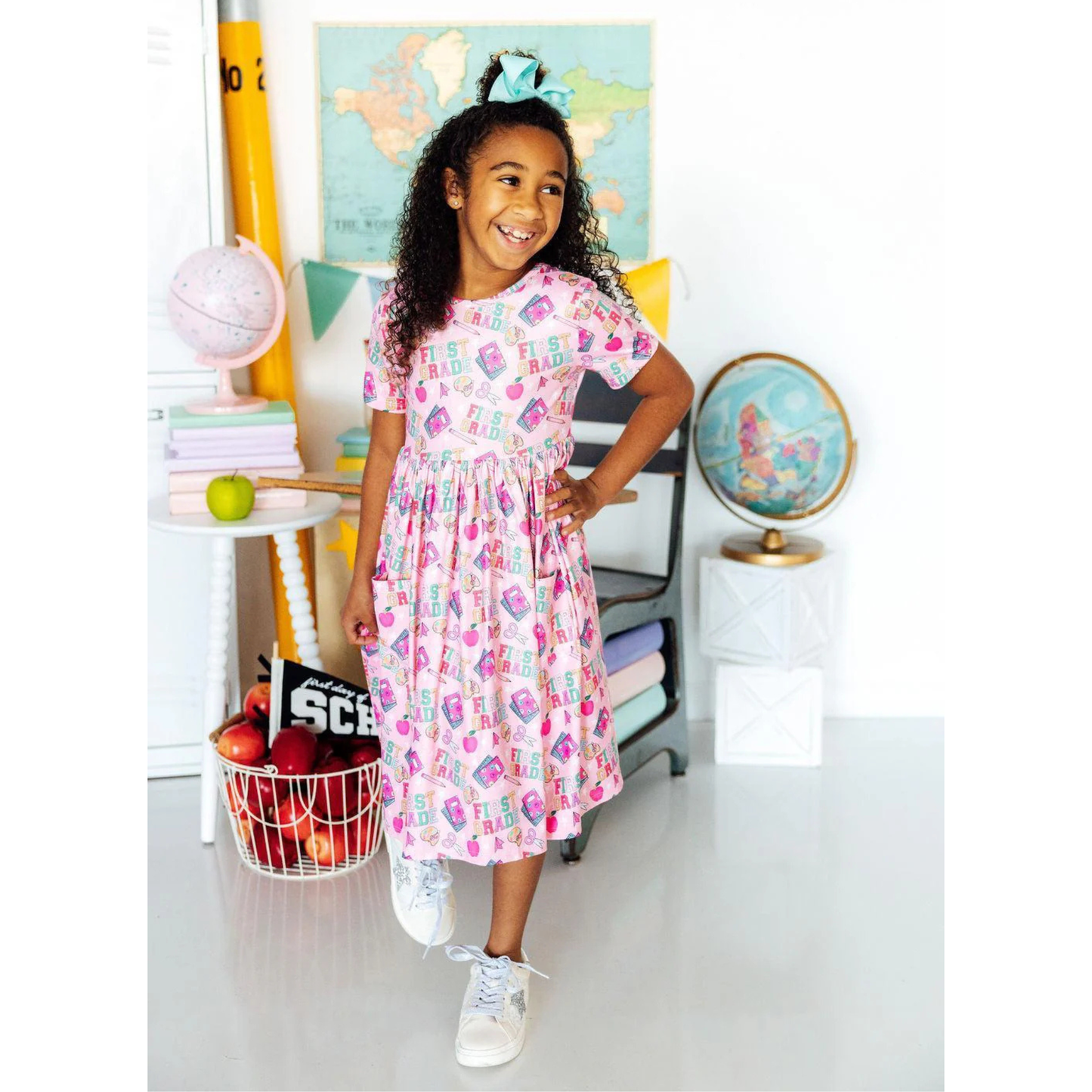 1st grade s/s pocket twirl dress
