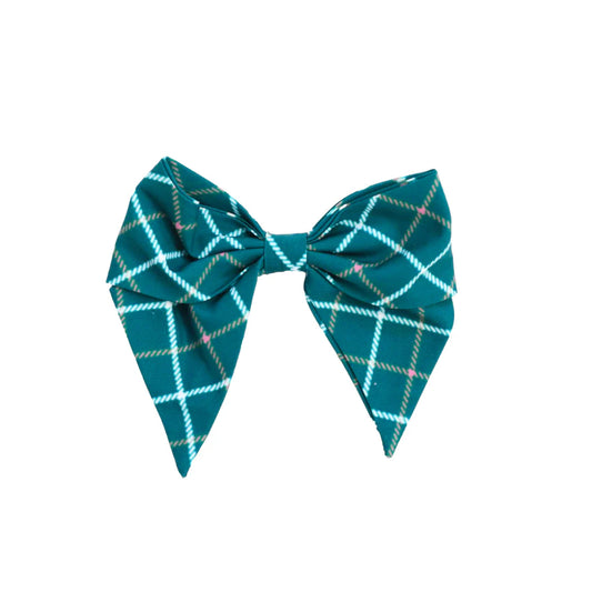 Classic bow - evergreen plaid