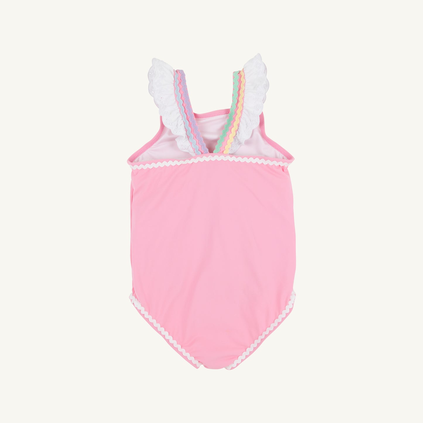 Long bay bathing suit - hamptons hot pink/wawhite