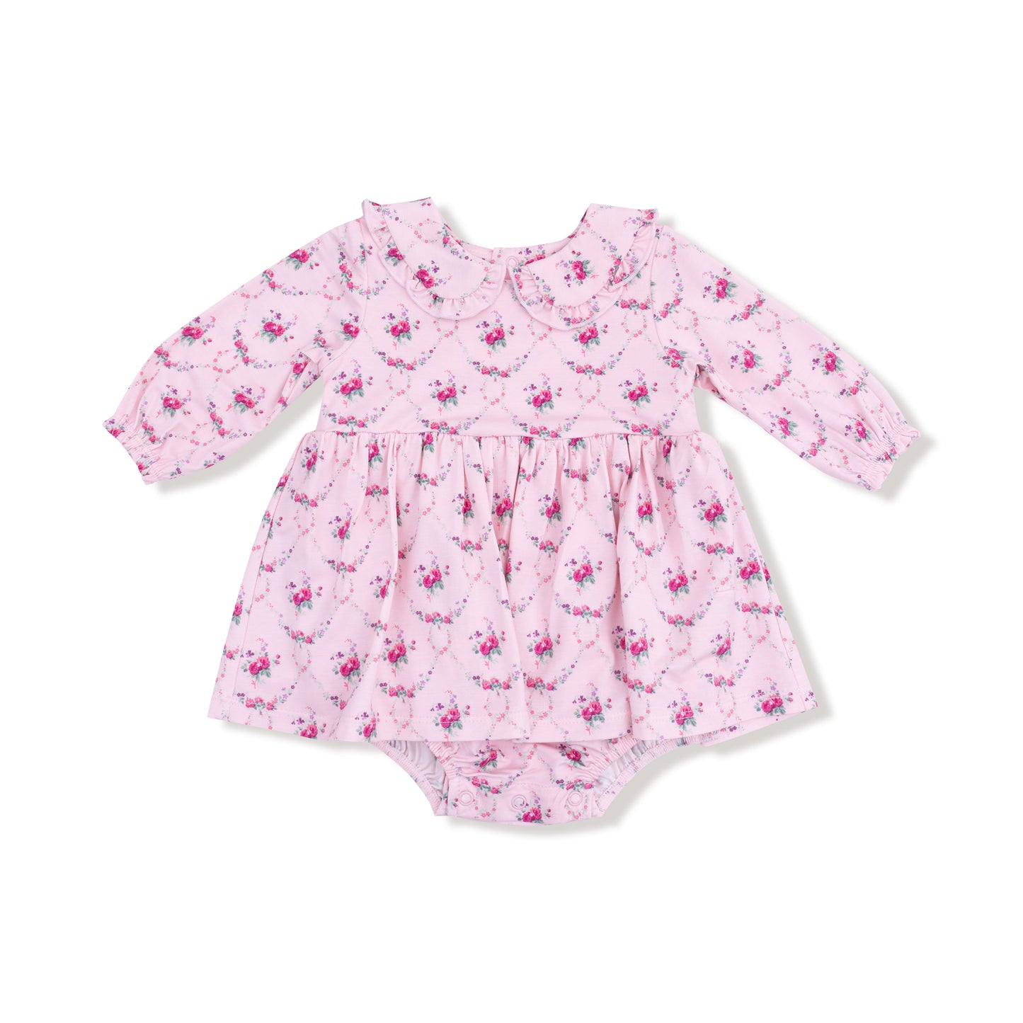 Rose garland trellis l/s peter pan ruffle bubble