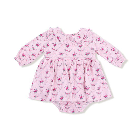 Rose garland trellis l/s peter pan ruffle bubble