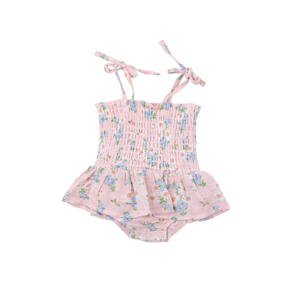 Gathering daisies smocked bubble w. skirt