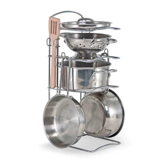 Let's play house! Stainless steel pots & pans play set