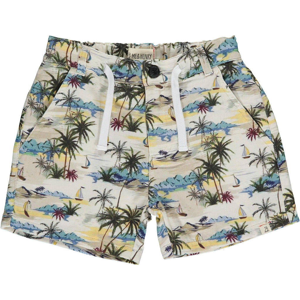 Cream hawaiian shorts