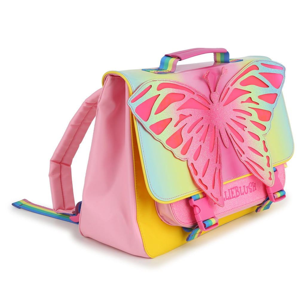 Gradient colored school bag w. large butterfly