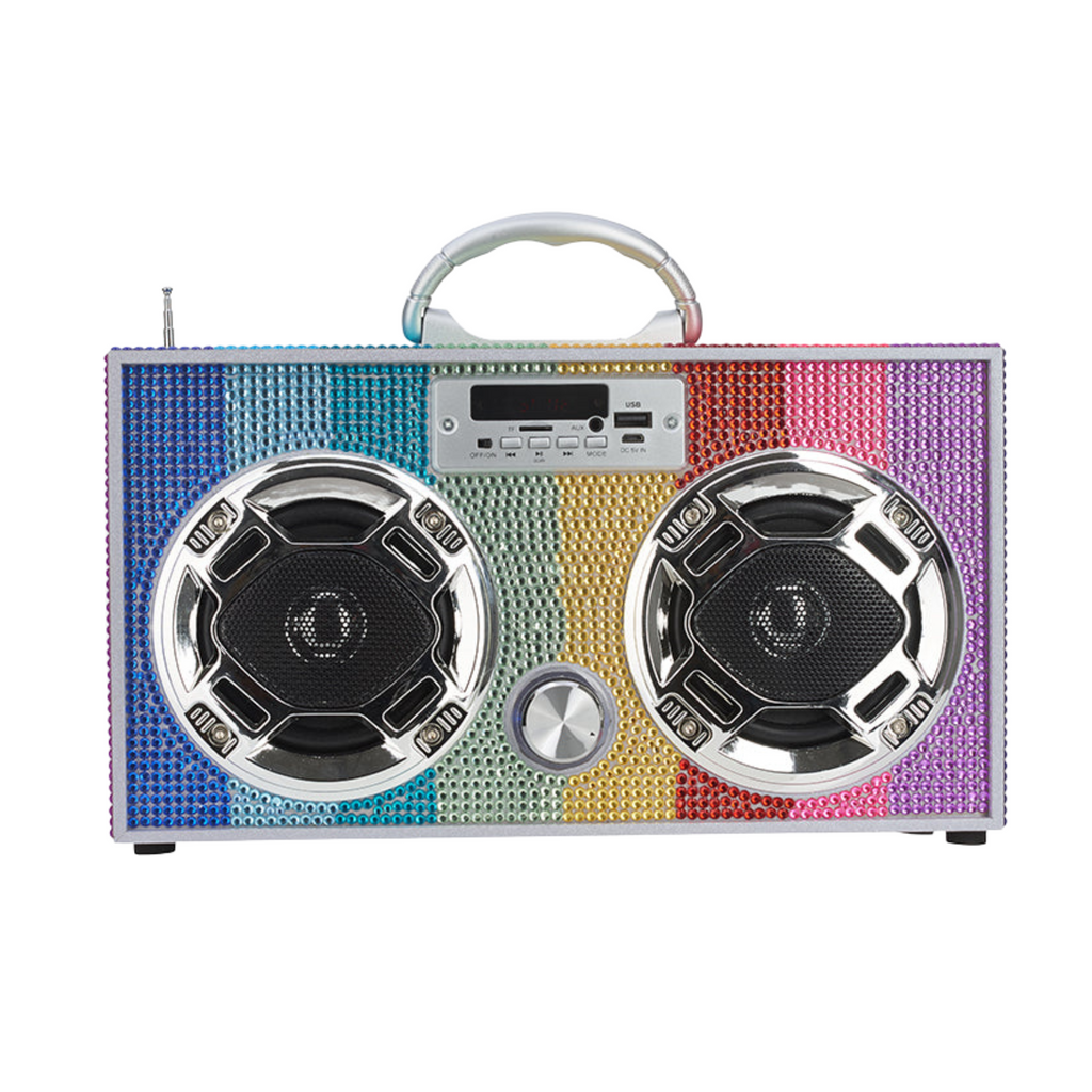 Bluetooth boombox - rainbow bling