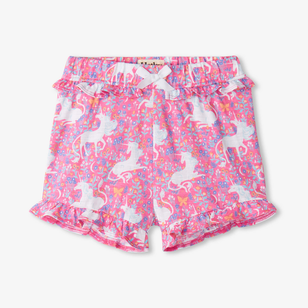 Unicorn garden ruffle shorts
